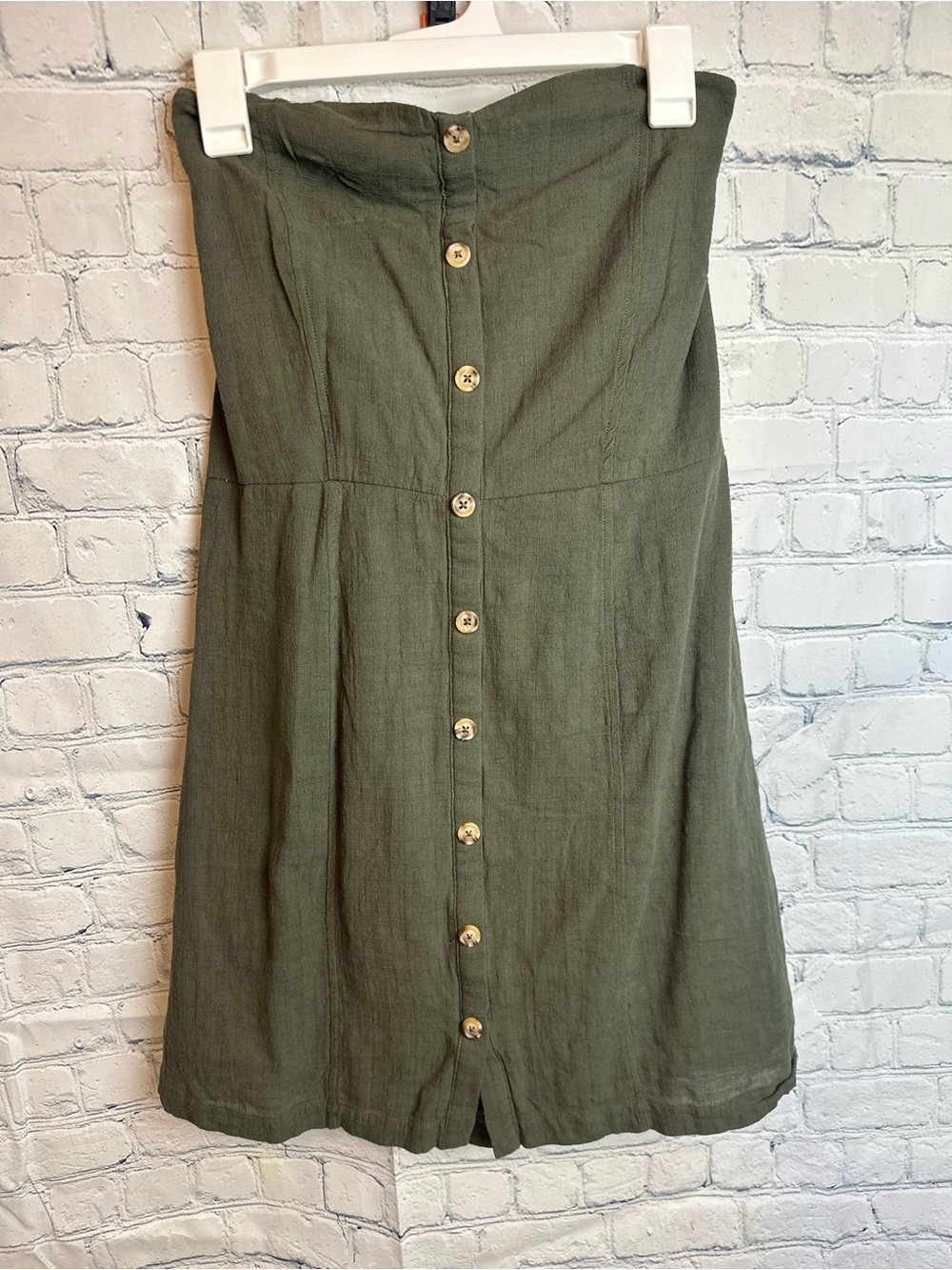 Target Olive Green Button-Front Midi Dress